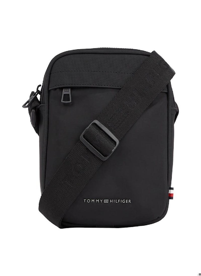 TOMMY HILFIGER Men's Mini Crossover Handbag - Polyester, Black  - Image 1
