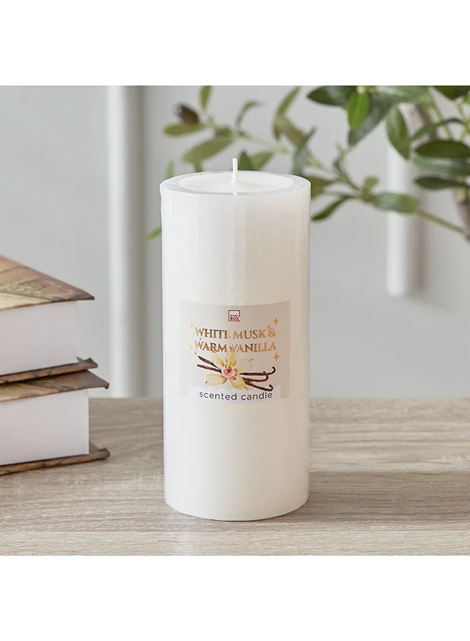هوم بوكس Qara Vanilla Pillar Candle 6.8 x 15 x 6.8 cm