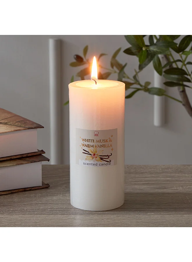 هوم بوكس Qara Vanilla Pillar Candle 6.8 x 15 x 6.8 cm