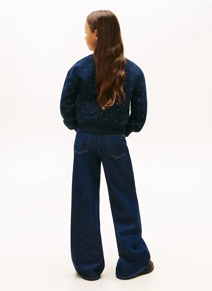 TOMMY HILFIGER Youth Festive Stud Crew Neck Sweatshirt