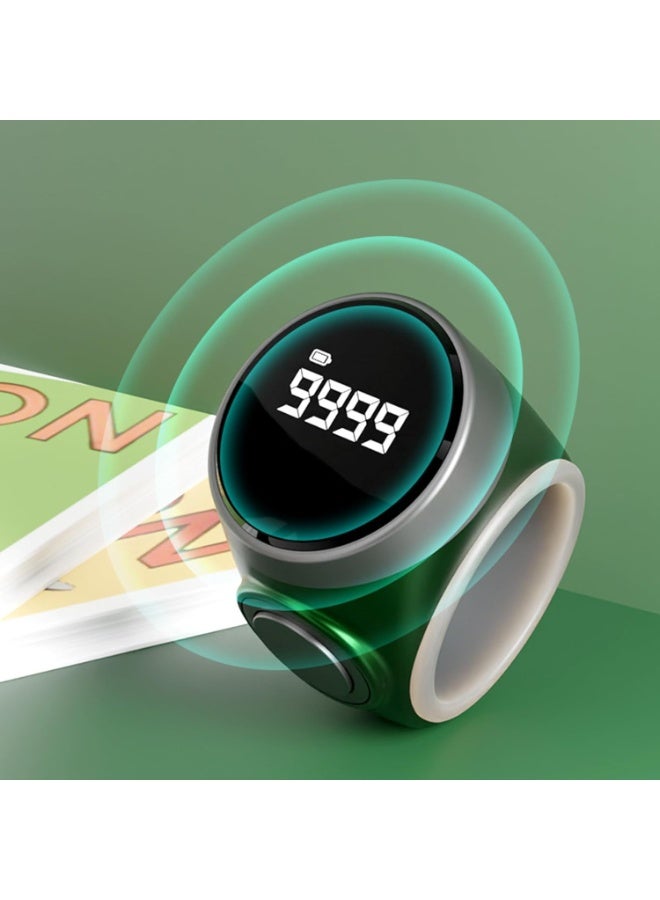 Hugifts Rechargeable Digital Tasbih Counter Ring, Type-C Charging 4-Digit OLED Night Display Adjustable Silicone Silent Electronic Finger Tally Counter for Muslim Prayer - Image 2