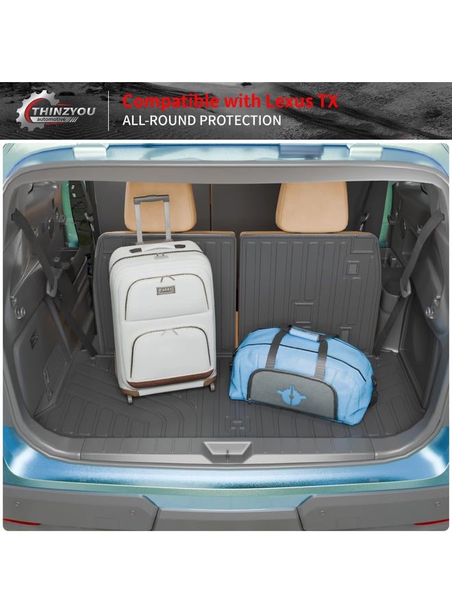 Thinzyou Trunk Mat Compatible with 2024 2025 2026 Lexus TX350 TX500h TX550h+ 6&7 Seats Cargo Mat Cargo Liner Trunk Liner Back Seat Protector All Weather TX Accessories (Trunk Mat with Backrest Mat) - Image 5