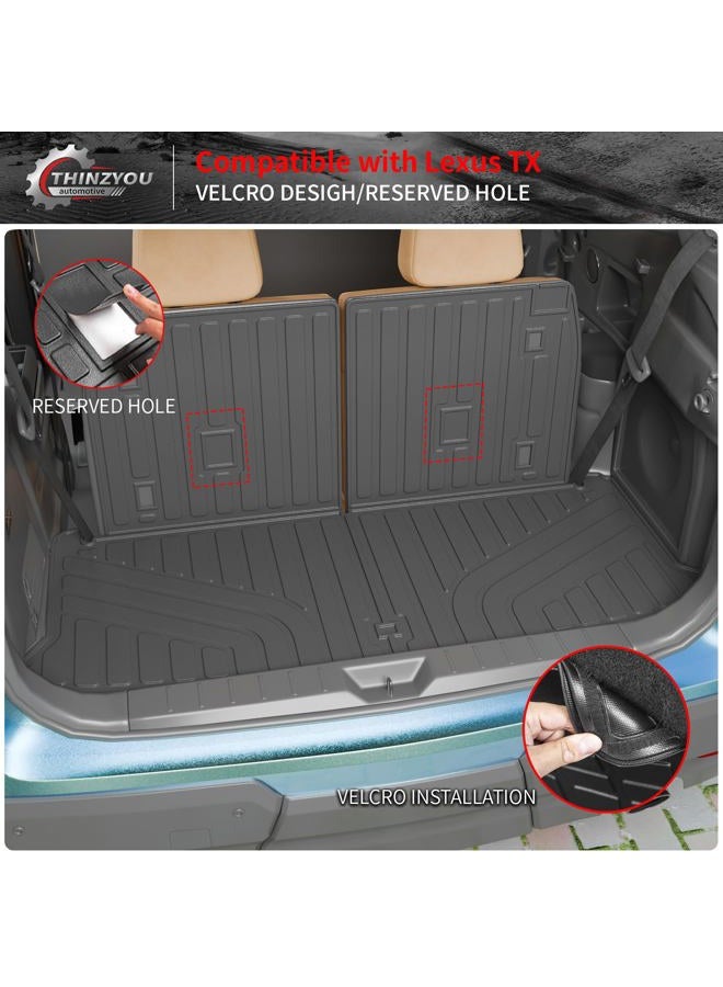 Thinzyou Trunk Mat Compatible with 2024 2025 2026 Lexus TX350 TX500h TX550h+ 6&7 Seats Cargo Mat Cargo Liner Trunk Liner Back Seat Protector All Weather TX Accessories (Trunk Mat with Backrest Mat) - Image 3