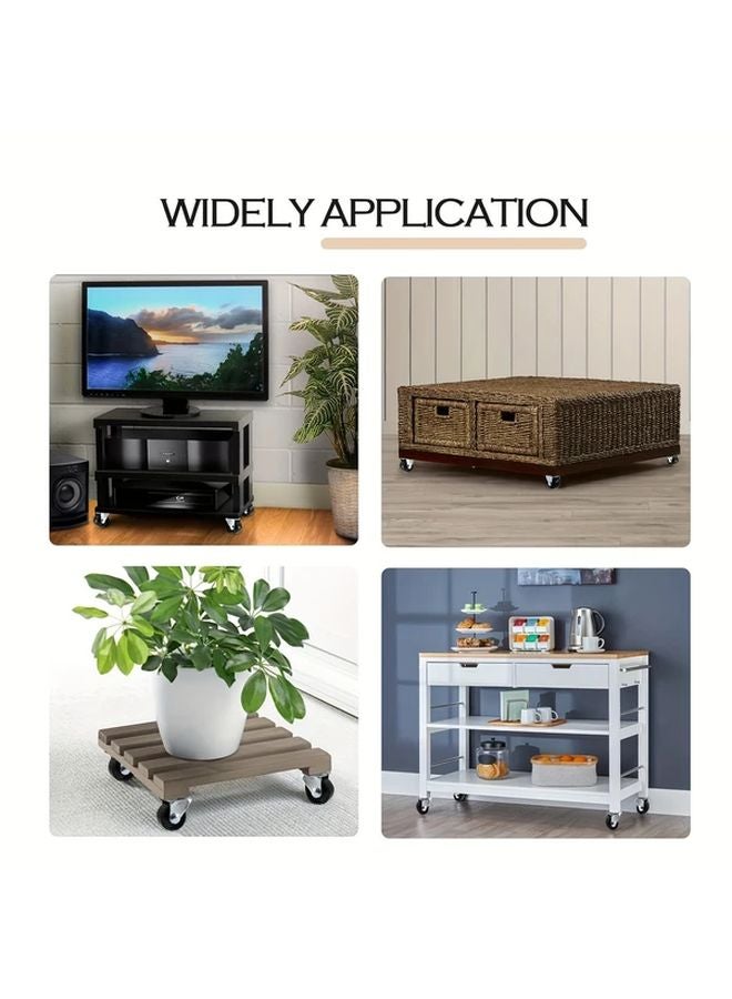 12pcs 1 Inch Swivel Caster Wheels Durable Polished Metal Plastic Rubber Base Smooth Movement - Image 5