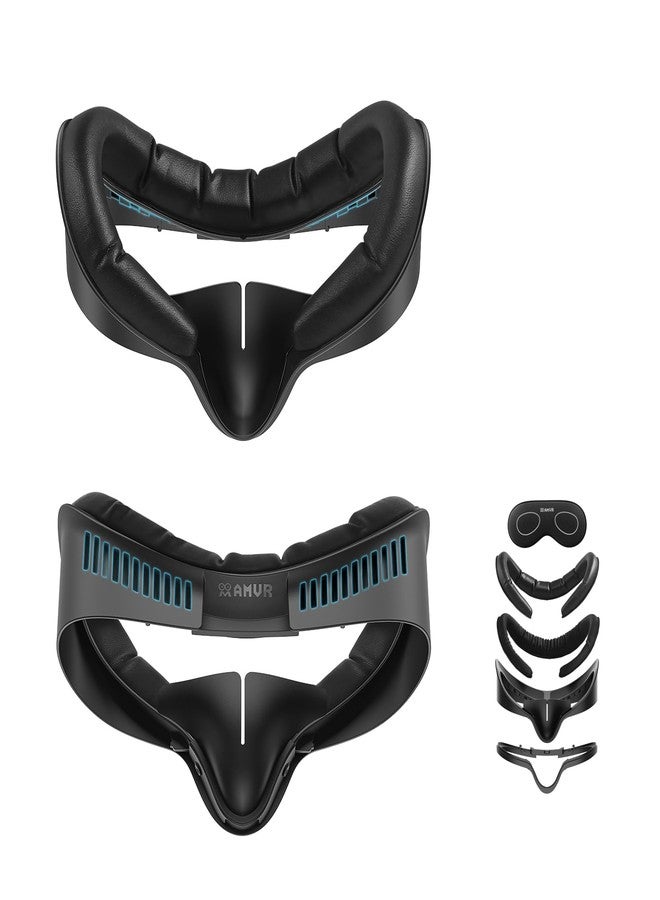 AMVR Facial Interface Face Pad Cover Compatible with Meta/Oculus Quest 3S Accessories, Comfort PU and Ice Silk Cotton Cushion,Not Fit Q3 (Standard Version) - Image 1