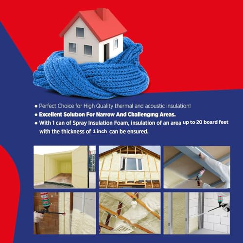 Akfix Thermcoat Spray Foam Insulation Kit (240 Board Feet) Closed Cell Expanding Sealant for Thermal & Acoustic Protection for Walls and Attic - Gun&Cleaner Included | 12 Pack Set - Image 4