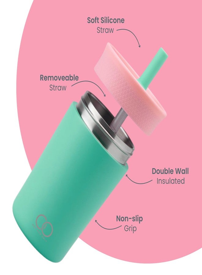 ONE AND ONLY Reusable Straw Tumbler 350ml Multilayer Teal Steel Sipper for the Kids and Toddler, Spill Proof Travel Mug for Baby - Image 3