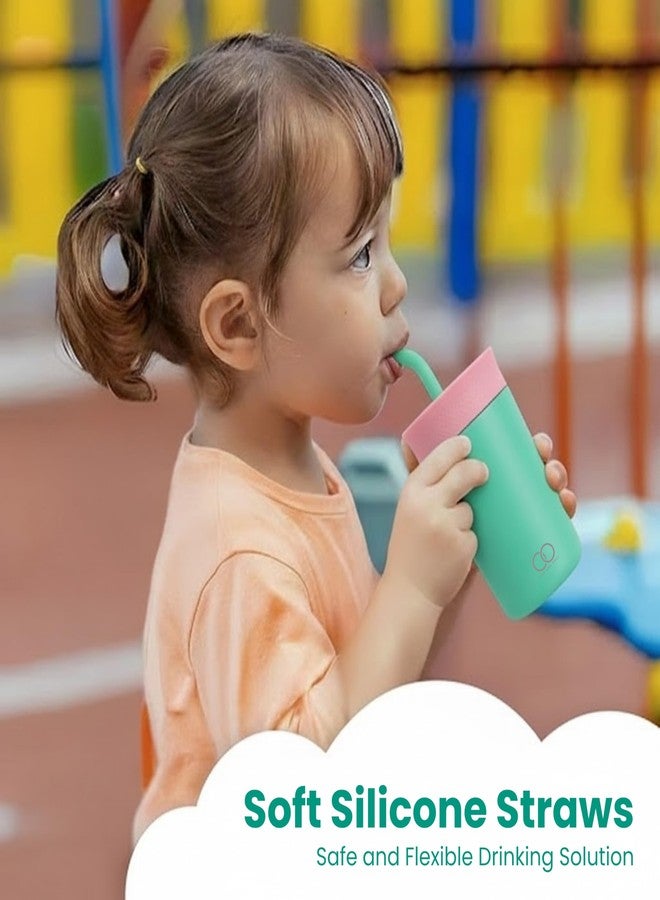 ONE AND ONLY Reusable Straw Tumbler 350ml Multilayer Teal Steel Sipper for the Kids and Toddler, Spill Proof Travel Mug for Baby - Image 5