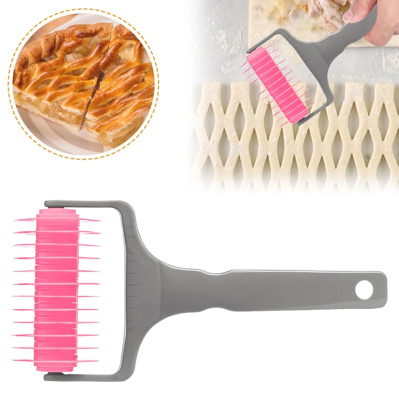 Ginfonr Pastry Lattice Roller Cutter, Pastry Cutter Roller DIY Baking Tool for Dought Cookie Pie, Crust Pastry Wheel for Cutting, Baking & Cooking Tool for Apple Pie Crust or Ravioli Pasta - Image 2