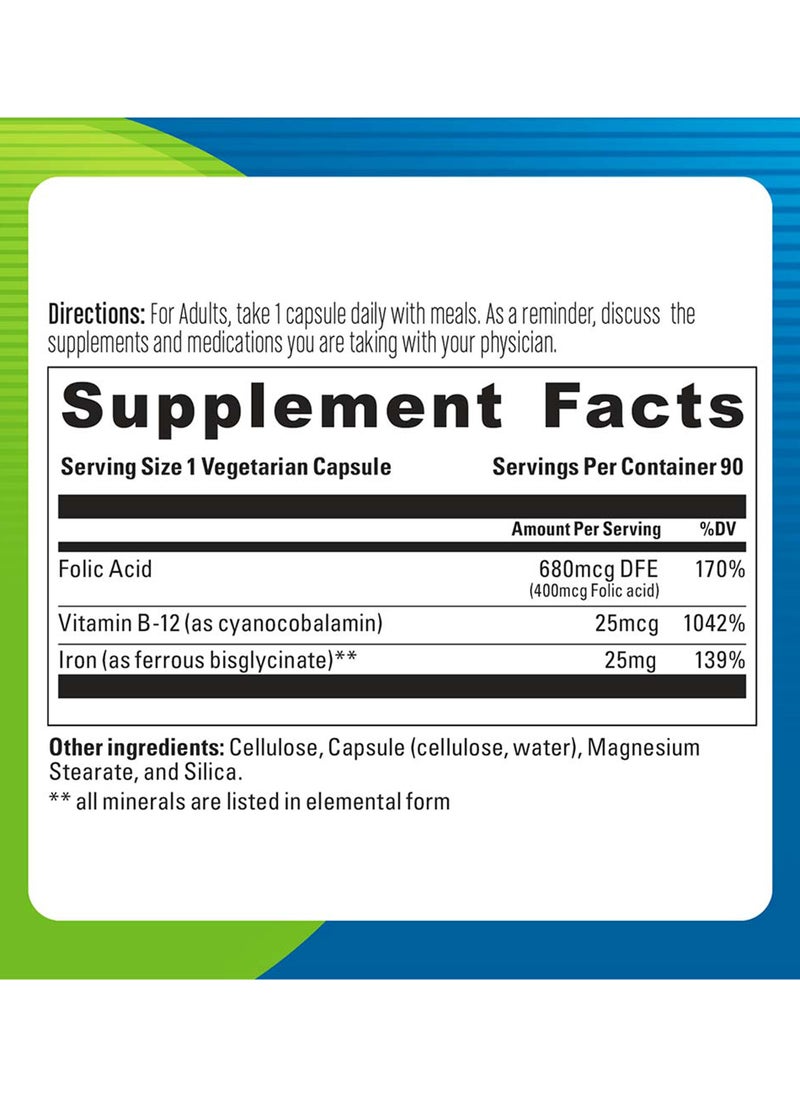blueberry NATURALS - Naturals Easy Iron 25 Mg Vegetarian Capsules 90'S B0265 - Image 1
