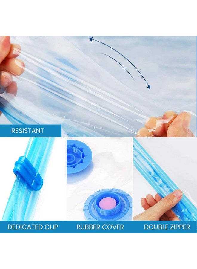 Deejay Deejay Space Saver Pack Of 6 Variety(3Xjumbo&3Xlarge) Reusable Vacuum Storage Ziplock Compression Bags For Travel With Hand Pump 3 Jumbo(70 * 100 Cm)&3 Large(60 * 80 Cm) Polyamide Polyethylene,White  - Image 3