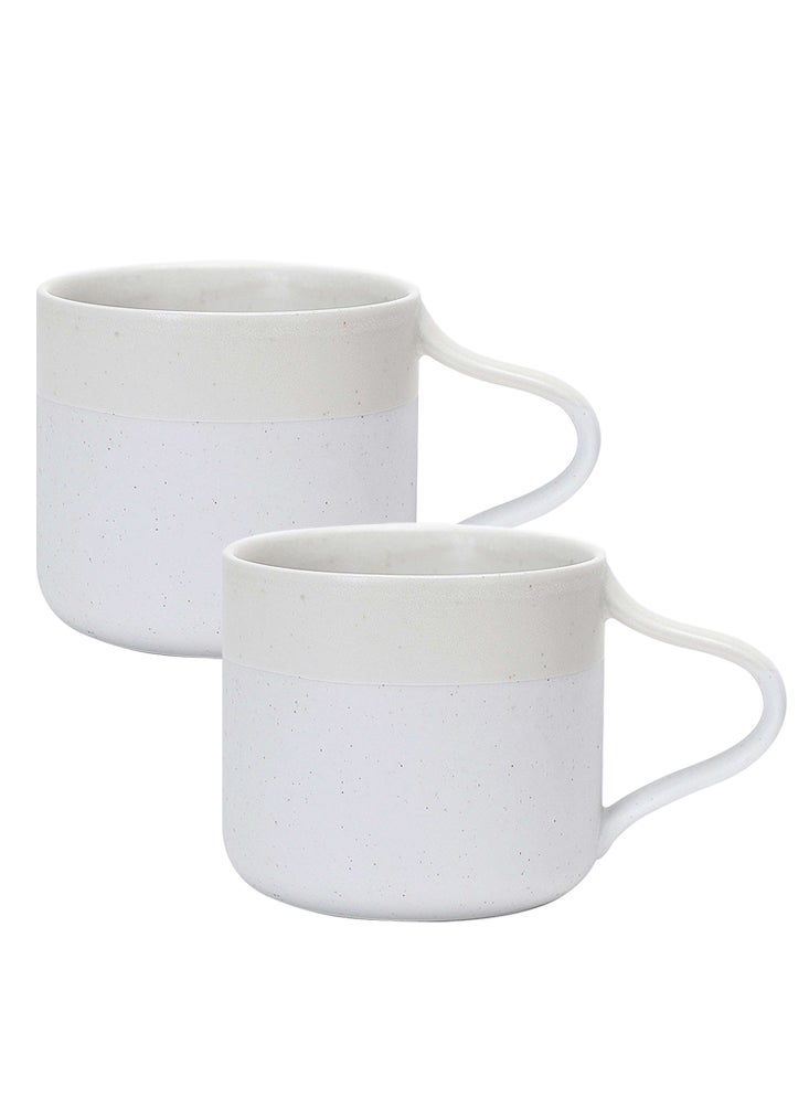 Perfii Set of 2 Handmade 270ml Two-Tone Colored Mugs Perfect for Specialty Coffee Drinks, Latte, Cafe, Mocha and Tea  - Image 1
