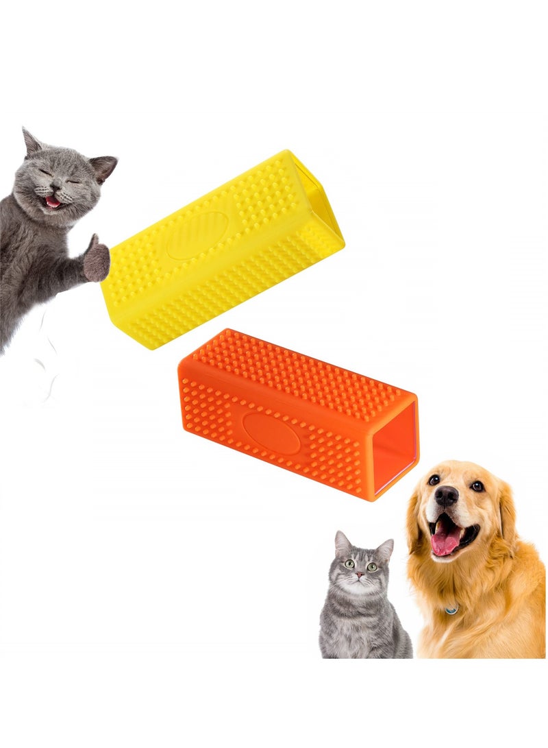 Excefore 2-Pack Pet Dog Cat Hair Remover Furniture Rubber Pet Hair Block Roller Cleaner, Carpet Brush for Dog Hair Sofa Hollow Rubber Cleaner Brush - Image 1