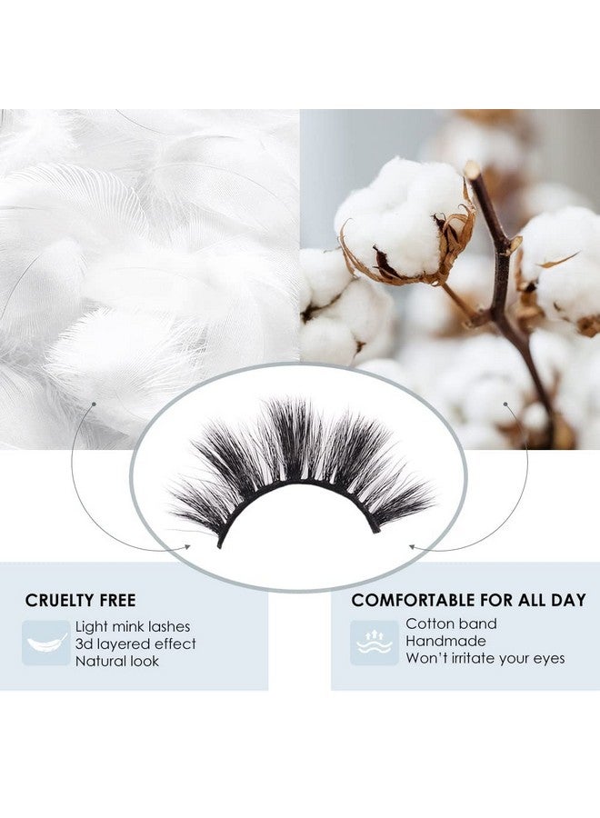 ARISON LASHES Arison Faux Mink Lashes Natural Look Fluffy Fake False Eyelashes 3D Wispy Lashes Long Lashes Bulk For Women B03 - Image 4