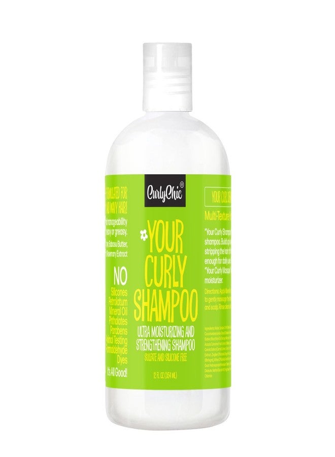 Curly Chic CurlyChic Your Curly Shampoo - Ultra Moisturizing & Strengthening Shampoo for Curly, Kinky, Coily, Wavy, Frizzy Hair - Frizz Control, Defines & Restores Shine - Sulfate & Paraben Free, 12 fl oz - Image 1