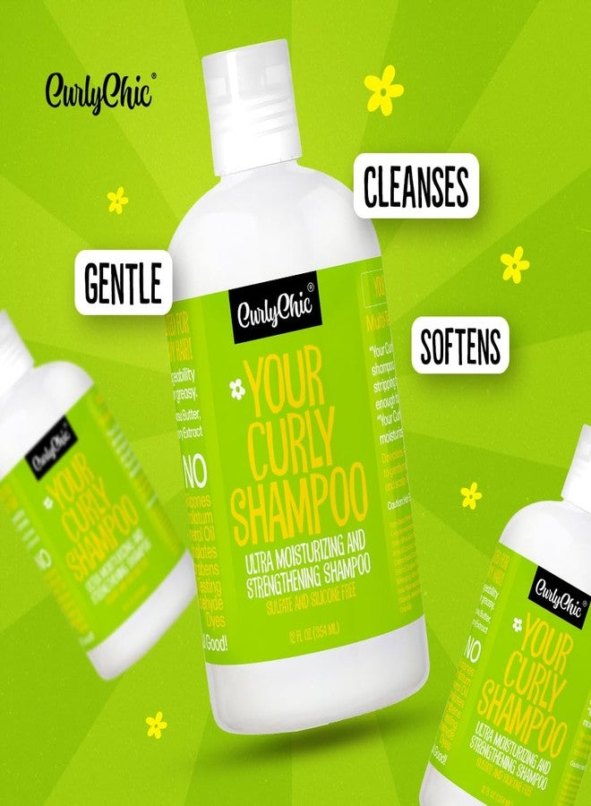 Curly Chic CurlyChic Your Curly Shampoo - Ultra Moisturizing & Strengthening Shampoo for Curly, Kinky, Coily, Wavy, Frizzy Hair - Frizz Control, Defines & Restores Shine - Sulfate & Paraben Free, 12 fl oz - Image 2