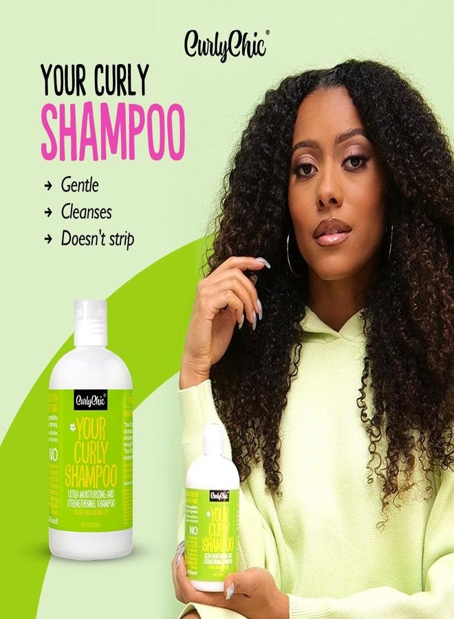 Curly Chic CurlyChic Your Curly Shampoo - Ultra Moisturizing & Strengthening Shampoo for Curly, Kinky, Coily, Wavy, Frizzy Hair - Frizz Control, Defines & Restores Shine - Sulfate & Paraben Free, 12 fl oz - Image 3