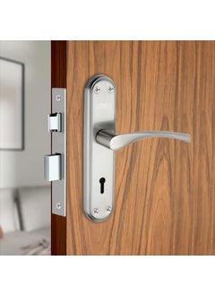HOMRA HOMRA Mortise Door Locks for Main Door Bedroom Door Door Lock Handle Set with Lock Body Set with 3 Key Main Door Locks for HomeOfficeHotel Silver Glossy Finish HR110SS  - Image 1