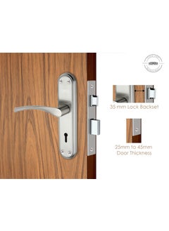 HOMRA HOMRA Mortise Door Locks for Main Door Bedroom Door Door Lock Handle Set with Lock Body Set with 3 Key Main Door Locks for HomeOfficeHotel Silver Glossy Finish HR110SS  - Image 5