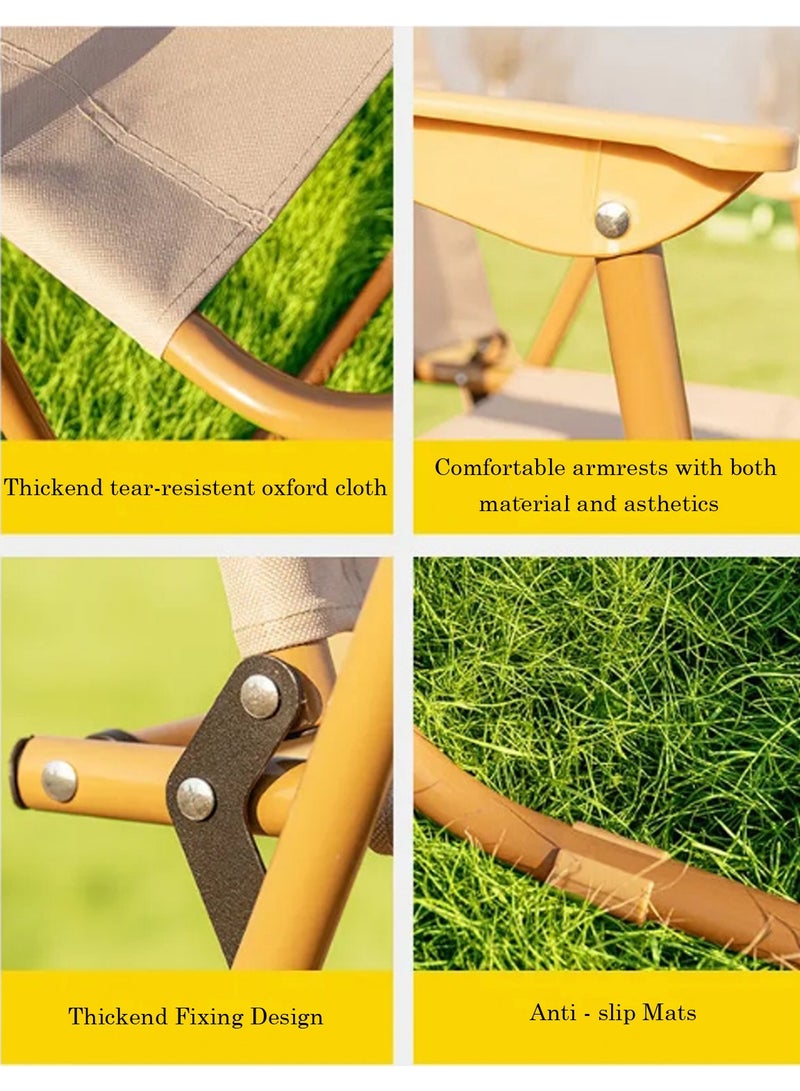 LINGWEI Outdoor Foldable Camping Chair Multi-Purpose Camping Chair with Armrest Lightweight Patio Lawn Quad Chair - Image 3