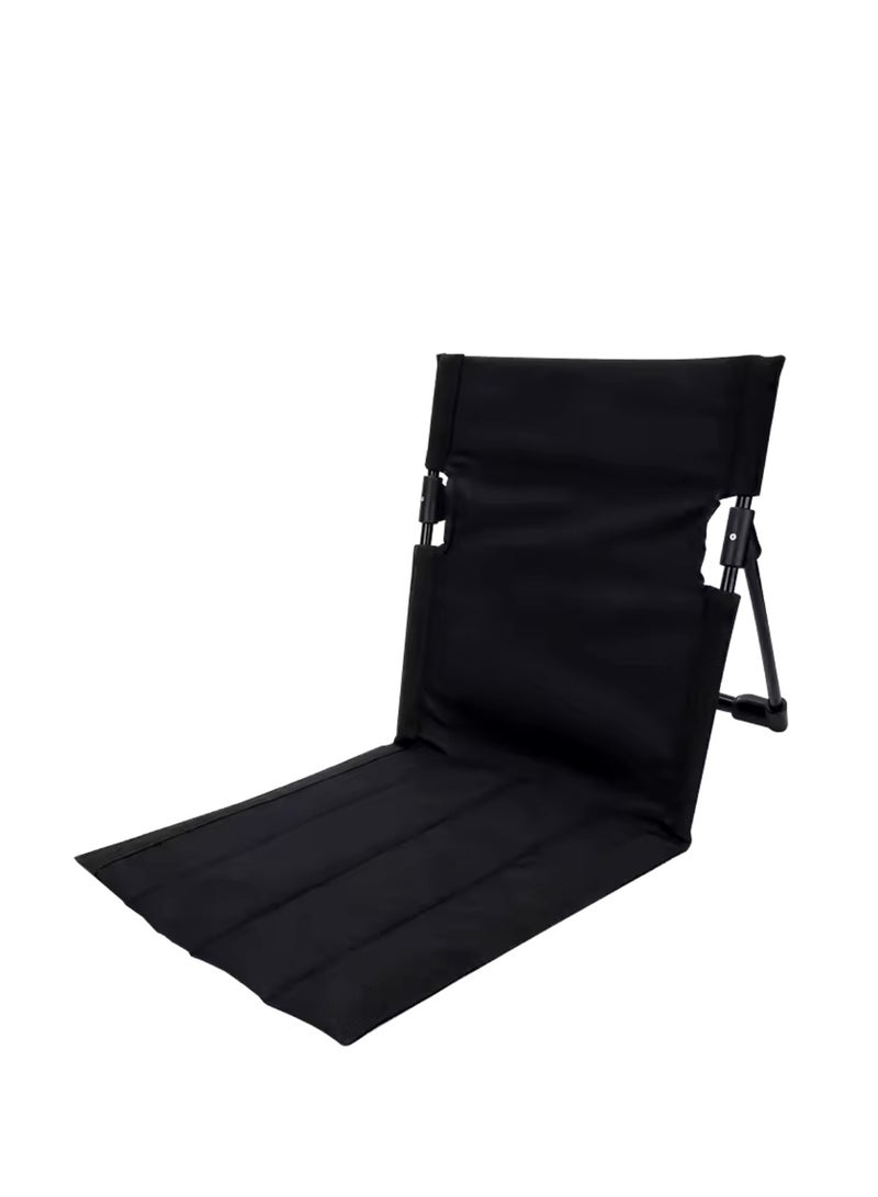 BLUE CORAL Outdoor Camping Ultra-light Comfortable Folding Chair Park Leisure Beach Chair Portable Single Lazy Chair Back Camping Chairs (Black) - Image 1