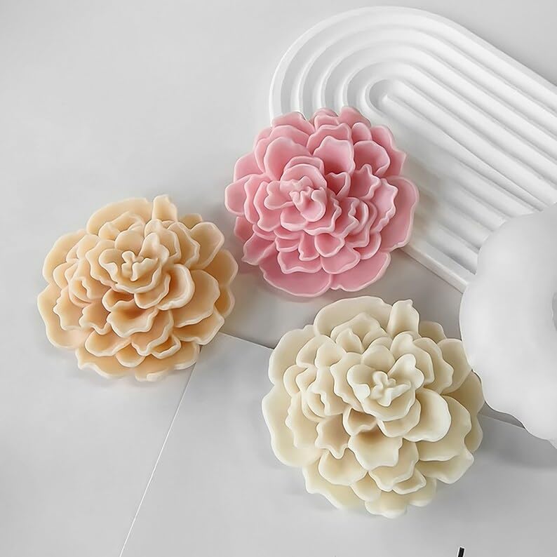 LEGACYCART LEGACYCART 3D Lotus Flower Silicone Candle Mould for Candle Making Waxmelts Aromatherapy Clay Craft Soap Bath Bomb Floral Flower Resin Casting Home Decor Chocolate Cake Molds Candy Cupcake Dessert Mold (PACK OF 1)  - Image 3