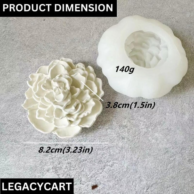 LEGACYCART LEGACYCART 3D Lotus Flower Silicone Candle Mould for Candle Making Waxmelts Aromatherapy Clay Craft Soap Bath Bomb Floral Flower Resin Casting Home Decor Chocolate Cake Molds Candy Cupcake Dessert Mold (PACK OF 1)  - Image 2