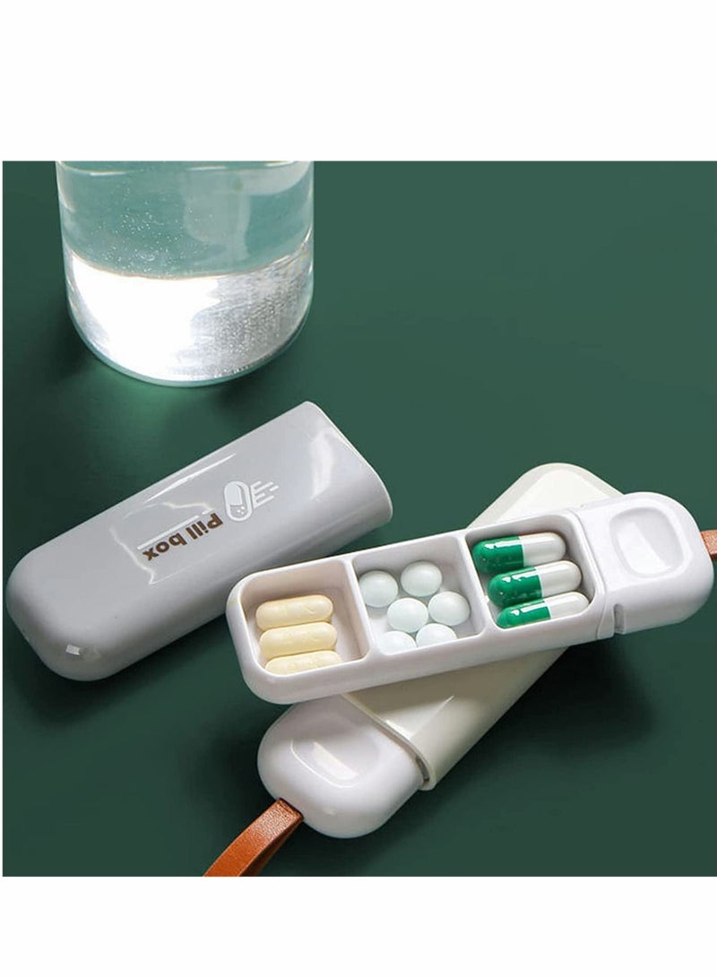 SYOSI Portable Pill Box 3 Times a Day, Small Keychain Pill Case for Purse Pocket Bag, Compact Daily Pill Organizer for Pills/ Vitamin/ Supplements (Grey) - Image 5