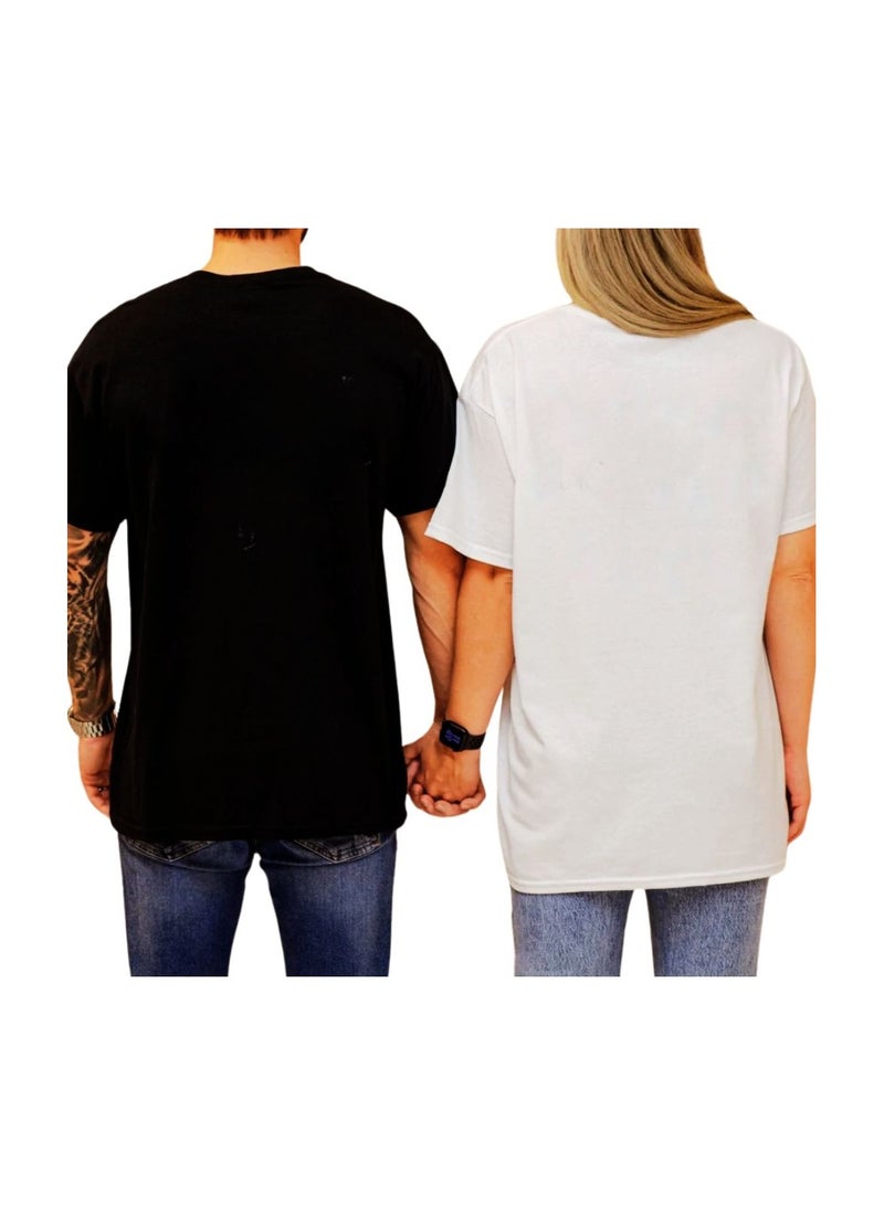 برينت شوب فور مي تي شيرت للأزواج لعيد الحب - تي شيرت قطني بأكمام قصيرة ورقبة دائرية متطابقة للأزواج - هدية لصديقك وصديقتك - Image 5