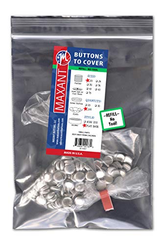 M MAXANT 100 Cover Buttons by Maxant - Made in The USA - #20 (1/2") with Flat Backs, Ideal for Crafting. NO Tool. - Image 2