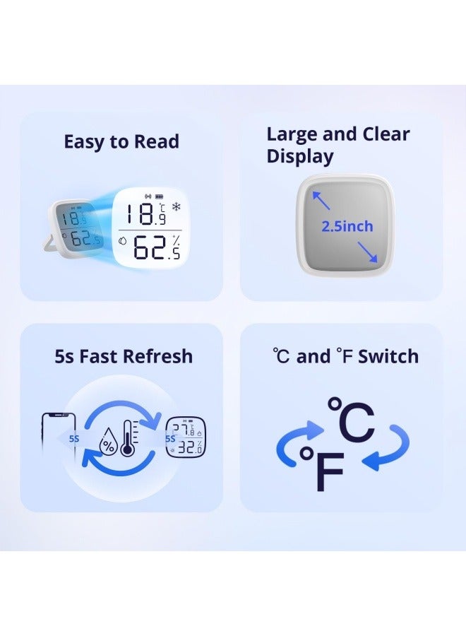 SONOFF Zigbee Indoor Temperature Humidity Sensor, SNZB-02D LCD Zigbee Thermometer Hygrometer, Works with Alexa & Google Home for Remote Monitoring and Home Automation, ZigBee 3.0 Hub Required, 1-Pack - Image 4