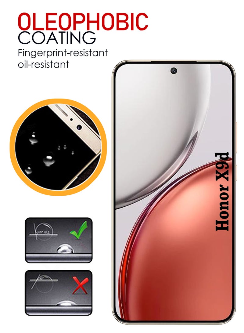 2 Pack Honor X9d Screen Protector | Tempered Glass Compatible with Honor X9d | Screen Protector Full HD Quality Tempered Glass Anti-Scratch Edge to Edge Coverage with Easy Installation Kit - Black - Image 4