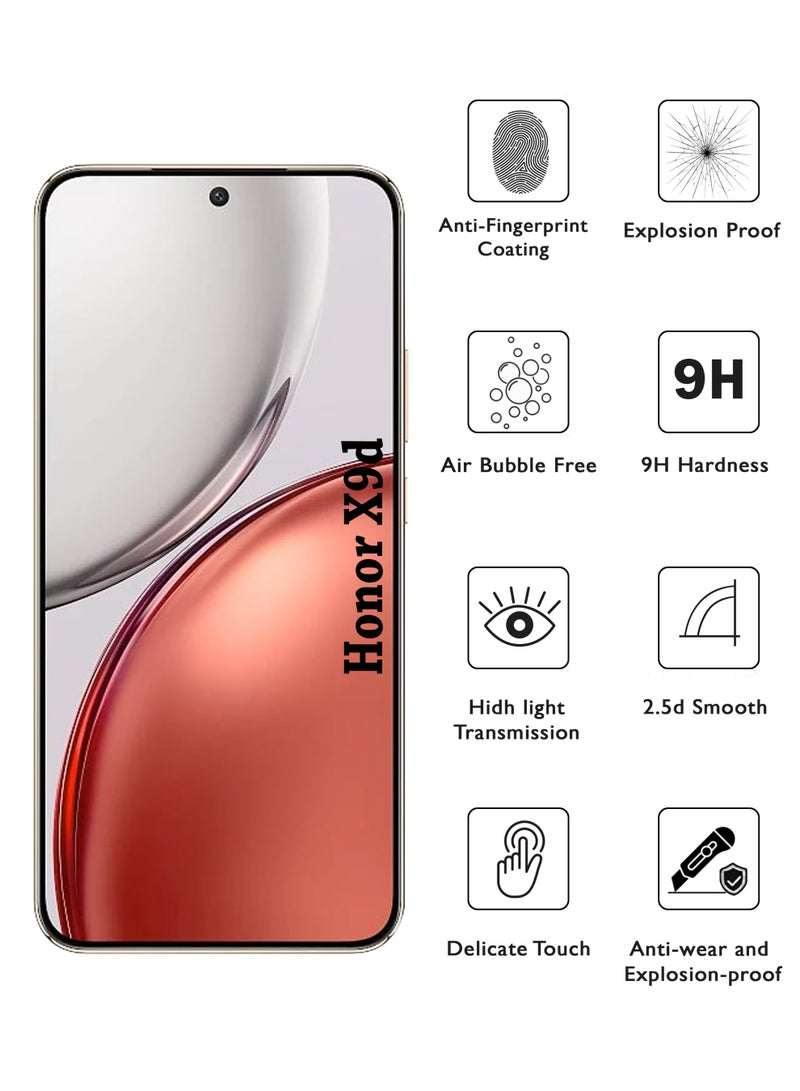 2 Pack Honor X9d Screen Protector | Tempered Glass Compatible with Honor X9d | Screen Protector Full HD Quality Tempered Glass Anti-Scratch Edge to Edge Coverage with Easy Installation Kit - Black - Image 2