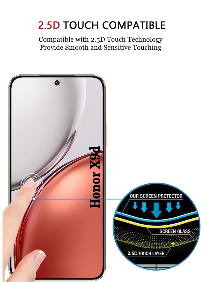 2 Pack Honor X9d Screen Protector | Tempered Glass Compatible with Honor X9d | Screen Protector Full HD Quality Tempered Glass Anti-Scratch Edge to Edge Coverage with Easy Installation Kit - Black - Image 5