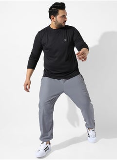 Instafab Plus Men's Solid Black Regular Fit Activewear T-Shirt  - Image 5