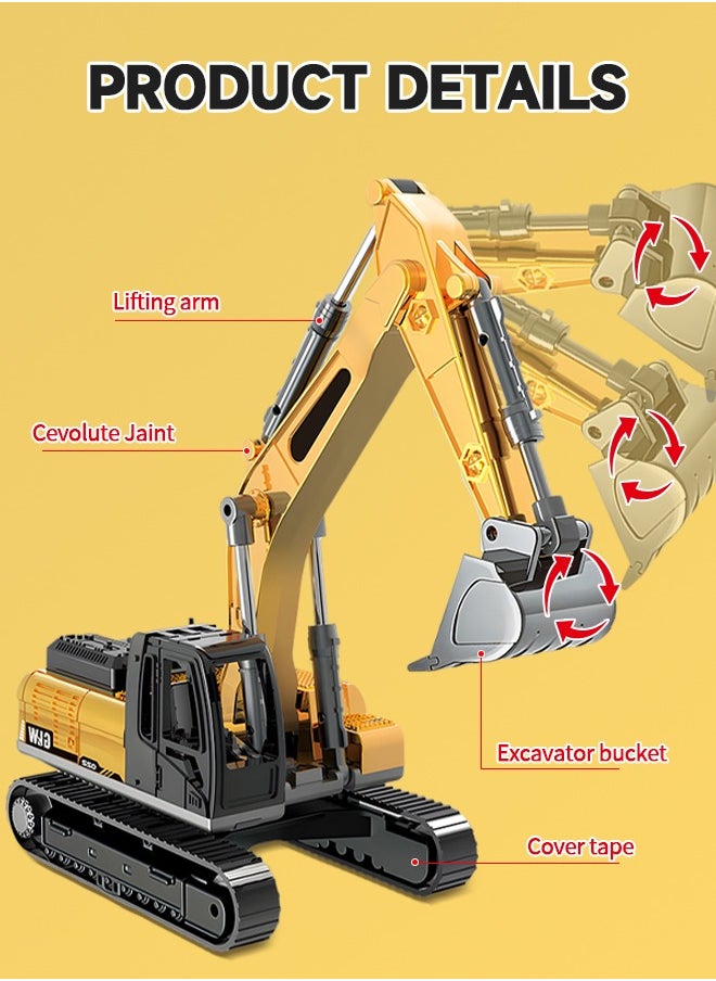 GROIC Metal Excavator Toy, Diecast Construction Vehicles Digger Truck Toy Construction Car Toy for Boys Kids  - Image 3