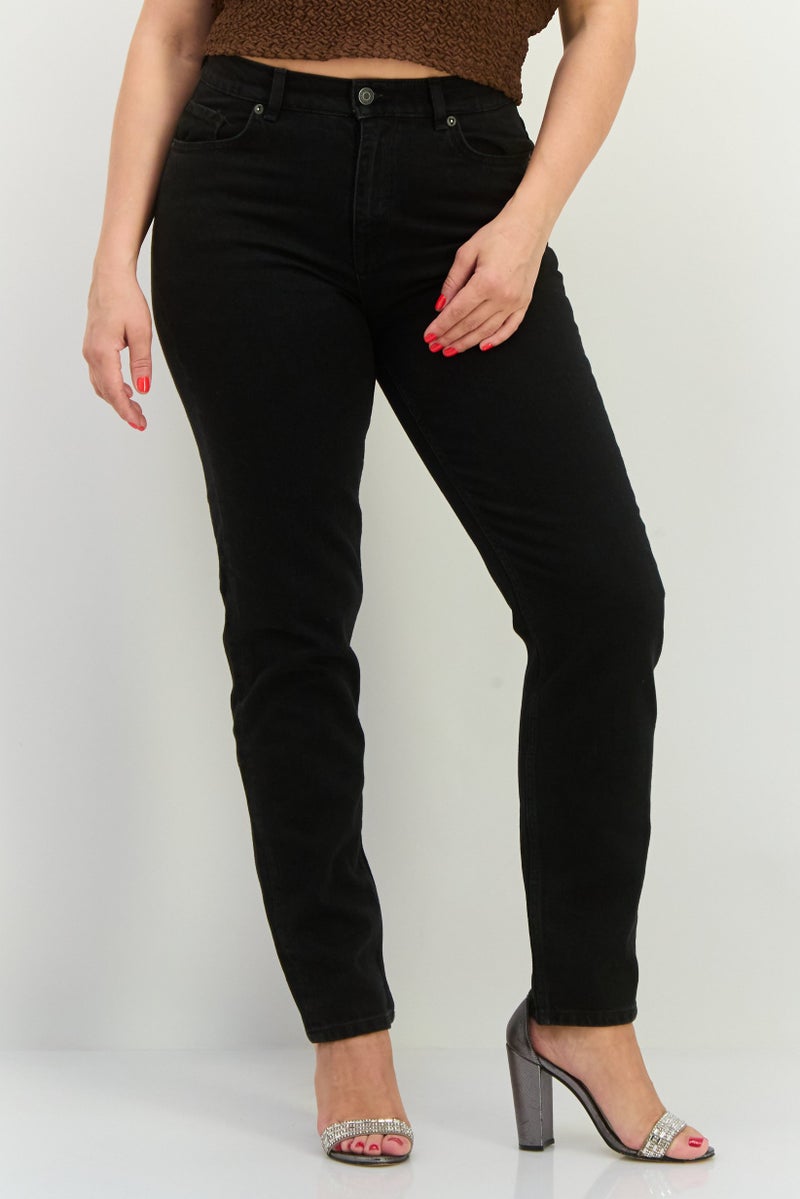 SELECTED FEMME Women Slim Fit High Waist Searchable Denim, Black - Image 1