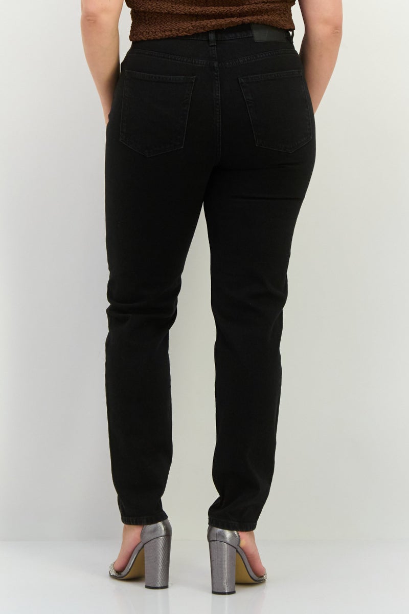 SELECTED FEMME Women Slim Fit High Waist Searchable Denim, Black - Image 3