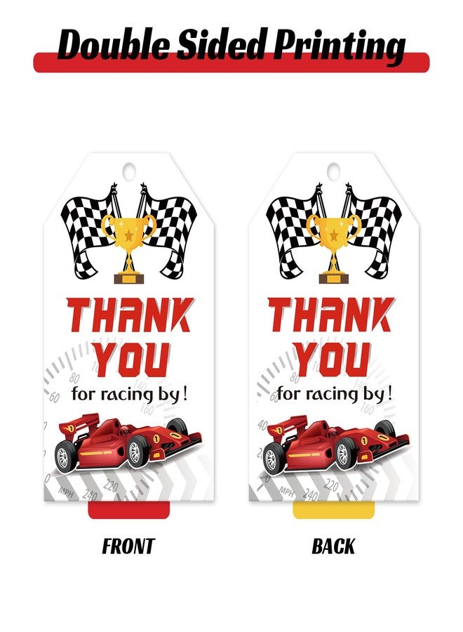 BOBYIYI 50pcs Race Car Thank You Tags Car Theme Gift Tags Fast One/Two Boy Birthday Favor Cars Birthday Gift Tag Race Track Party Supplies - Image 3