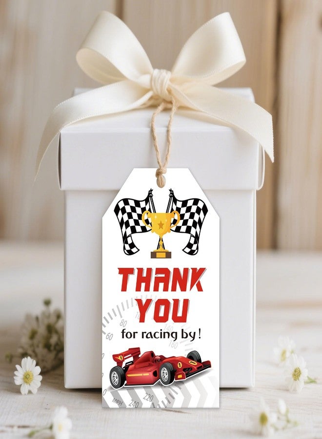 BOBYIYI 50pcs Race Car Thank You Tags Car Theme Gift Tags Fast One/Two Boy Birthday Favor Cars Birthday Gift Tag Race Track Party Supplies - Image 5