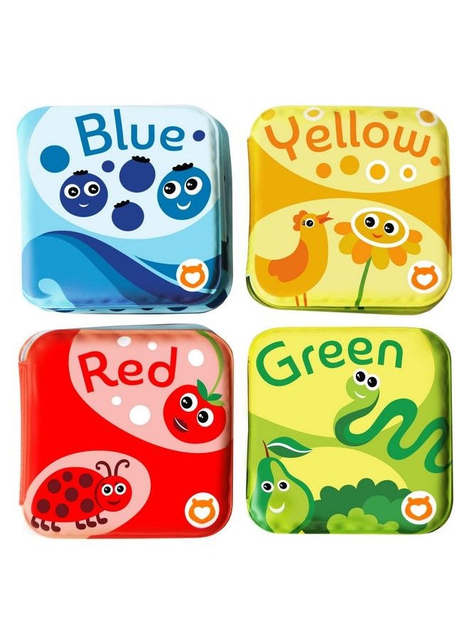 BabyBibi Floating Baby Bath Books For Baby. Kids Learning Bath Toys. Waterproof Bathtime Toys For Toddlers. Kids Educational Infant Bath Toys. (Set Of 4: Color Recognition Bath Books)  - Image 1