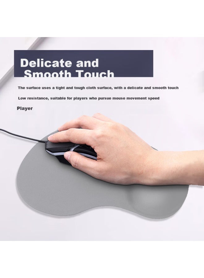 Jplayer Laptop Wrist Rest Mouse Pad Hand Support Pad Silicone Non-slip Integrated Hand Rest For Men And Women, Office Typing Gaming, Ergonomic Design, Dirt-resistant, Gray - Image 1
