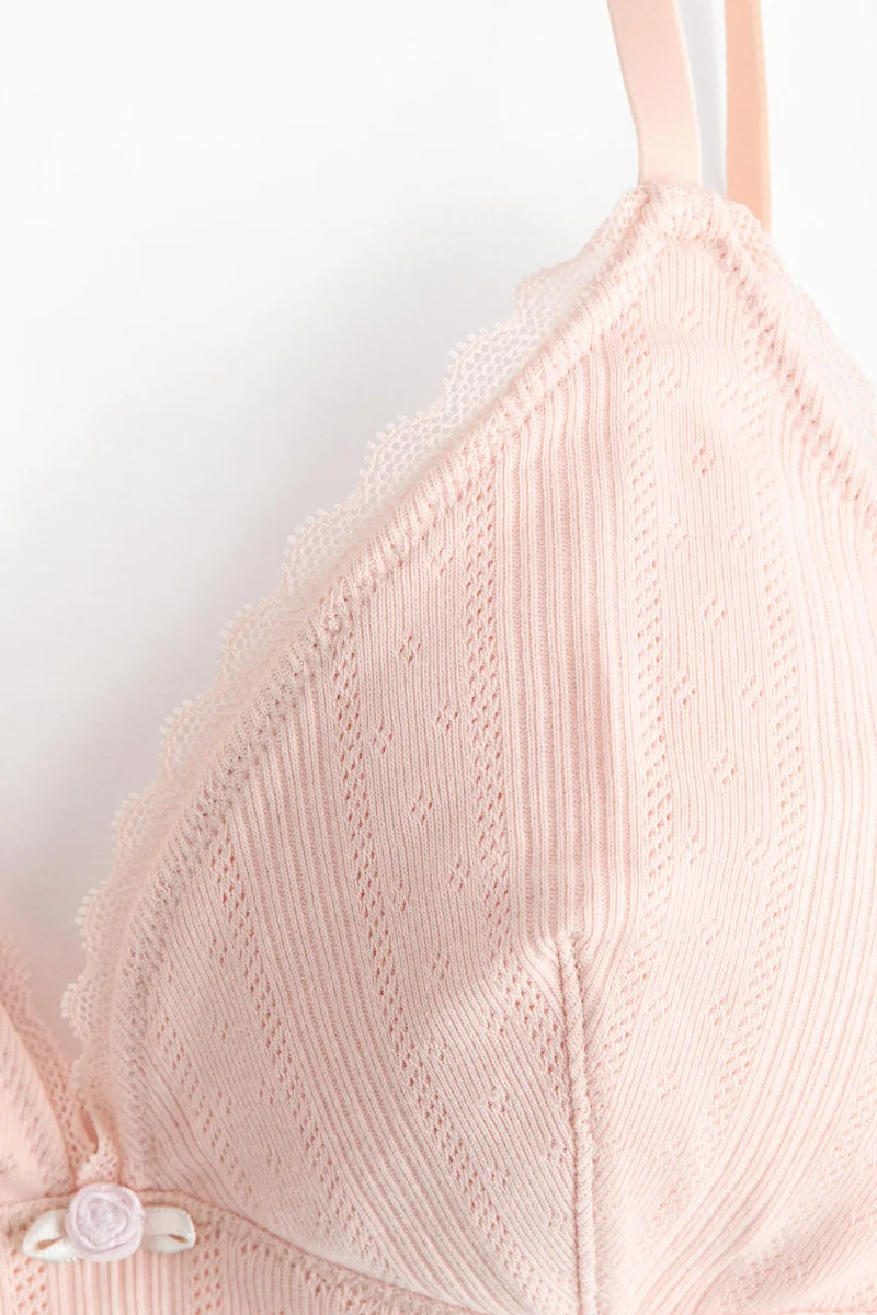 H&M Padded soft pointelle bra