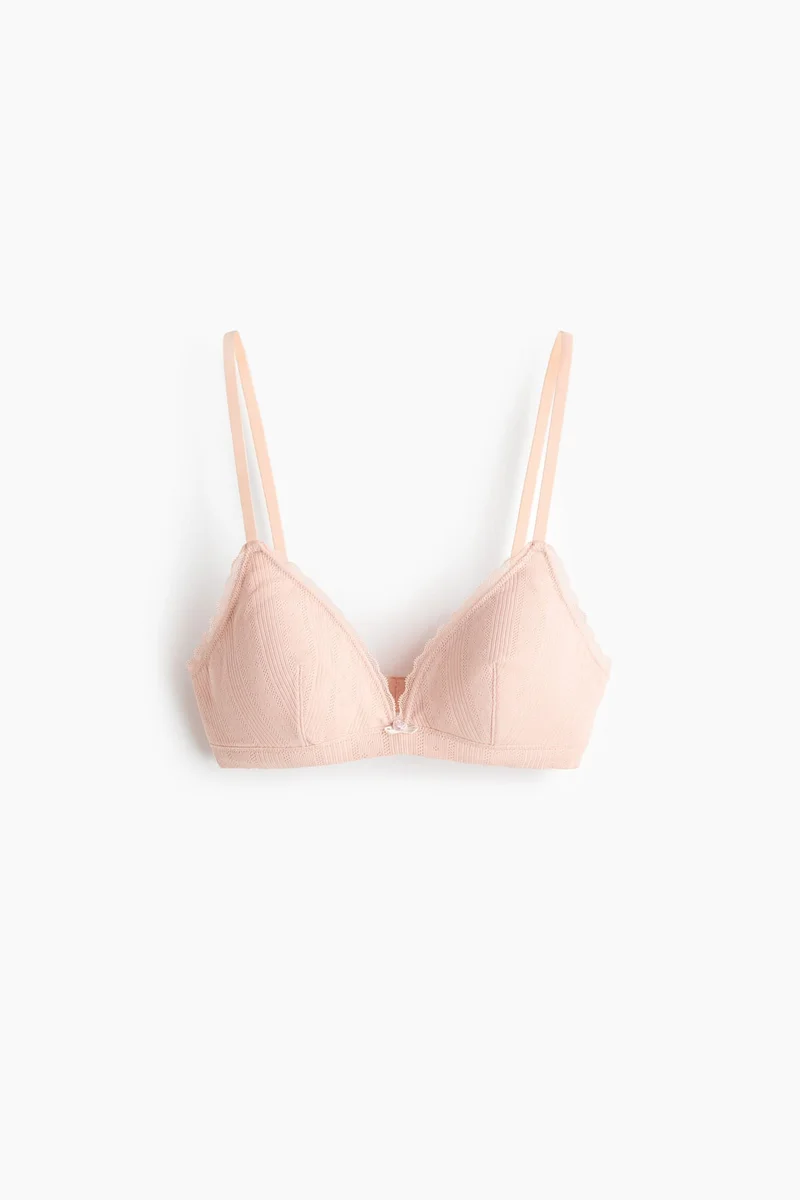 H&M Padded soft pointelle bra