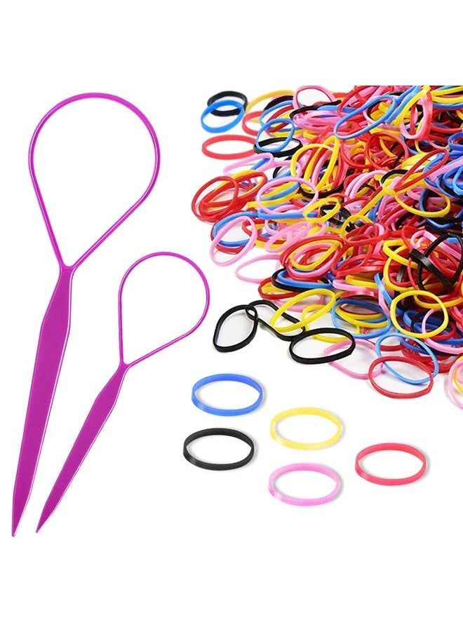 1000Pcs Hair Rubber Bands, IKOCO 2Pcs Topsy Tail Hair Tools and Colorful Elastic Rubber Bands for Girls Curly Thick Hair - pzsku/Z7EC673B0DD34DAACFECBZ/45/_/1682348705/600b0f39-6311-4a08-b077-c25b0774a9d6