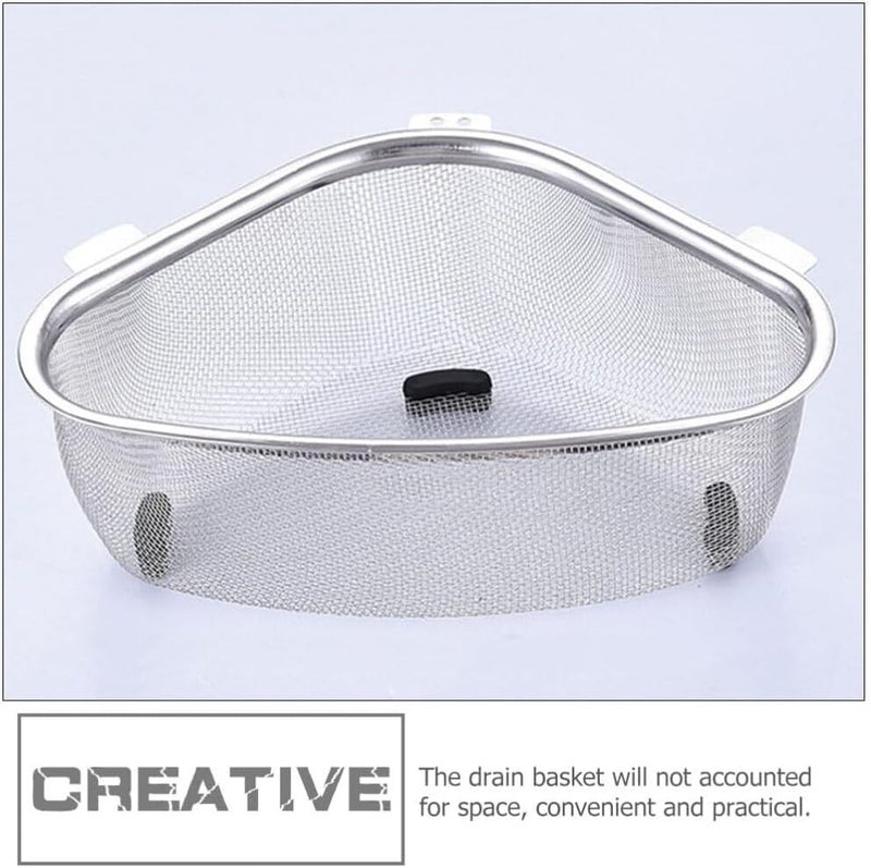 BLAPOXE Kitchen Sink Drainer Basket Metal Strainer Small Sponge Filter Stainless Steel Shelf Kitchen Sink Accessories Metal Sink Strainer Mesh Sink Strainer Washing Basket Food Strainer - Image 5