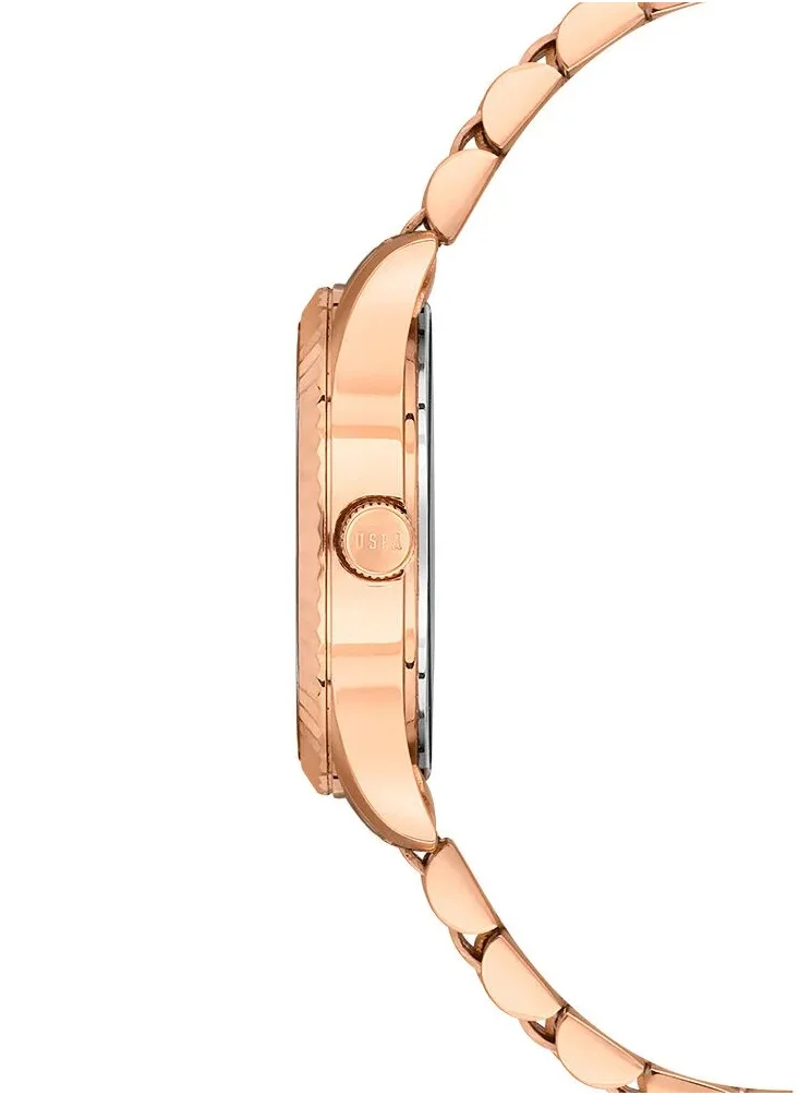 U.S. Polo Assn. Stile Women's 30mm Watch with Silver Dial & Rose Gold Bracelet