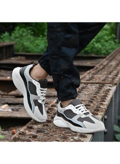 CRUISER Cruiser Dynamo Chunky Sneakers for Men | Stylish Mesh Design | Lightweight & Comfortable |Casual Outfits for Boys | Durable Footwear 10 UK (2516-4) Grey  - Image 2