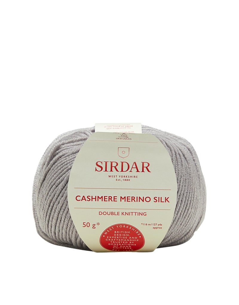Sirdar Cashmere Merino Silk DK Double Knitting Silver Grey 405 50g