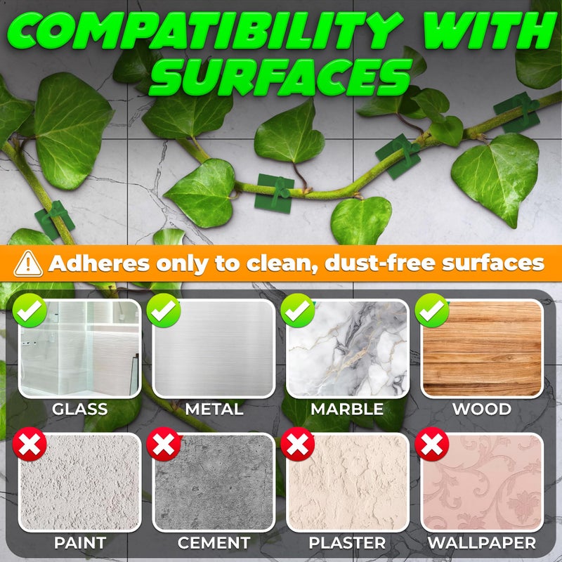 DIMROM Plant Wall Clips for Climbing Plants 110 Pcs - Pothos Plant Climber Support, Large, Medium, Small Sizes Wall Clips for Support, Strong Self-Adhesive, For Indoor Plants, Cable Management & Plant Holder - Image 3